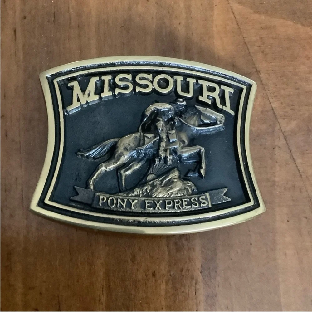 Vintage Registered #JO-02580 1980 Pony Express Belt Buckle